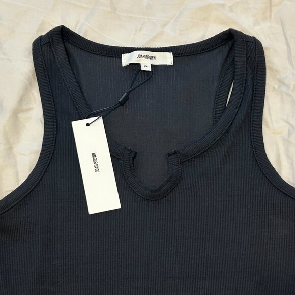NWT Joah Brown black henley tank top - Picture 2 of 6